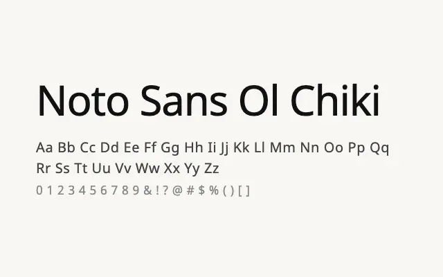 Noto Sans Ol Chiki specimen from Google Fonts