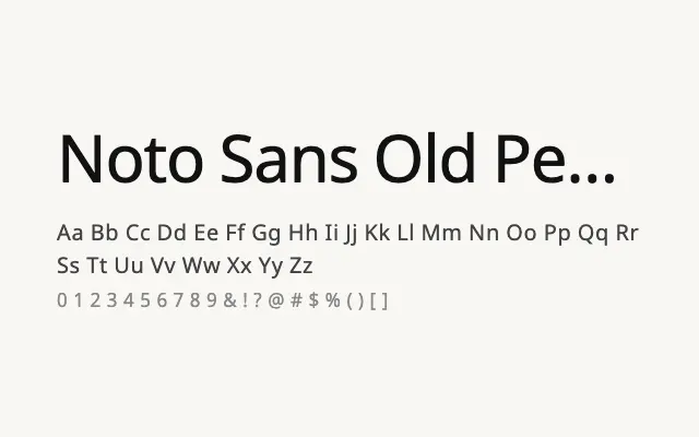 Noto Sans Old Permic specimen from Google Fonts