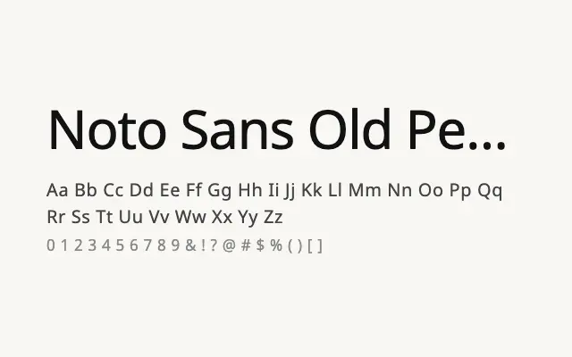 Noto Sans Old Persian specimen from Google Fonts