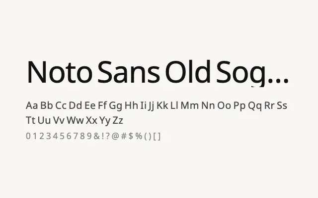 Noto Sans Old Sogdian specimen from Google Fonts