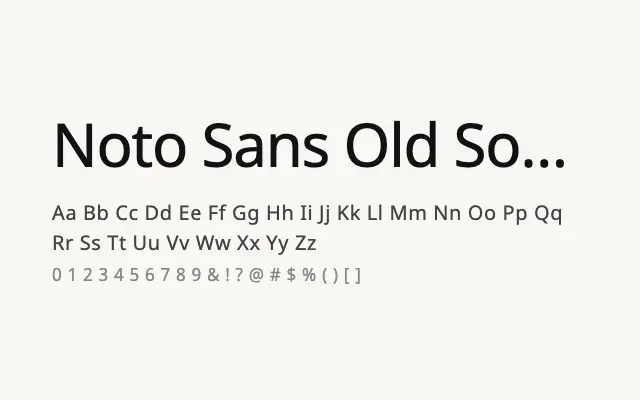 Noto Sans Old South Arabian specimen from Google Fonts