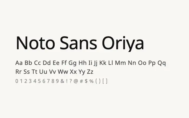 Noto Sans Oriya specimen from Google Fonts
