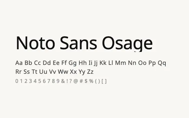 Noto Sans Osage specimen from Google Fonts