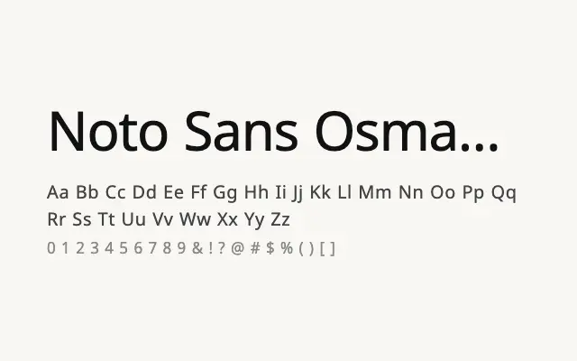 Noto Sans Osmanya specimen from Google Fonts