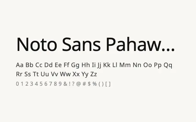 Noto Sans Pahawh Hmong specimen from Google Fonts