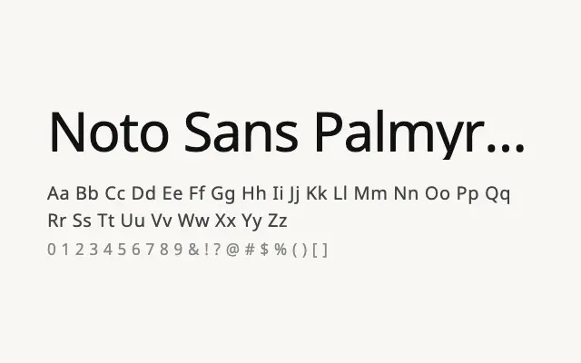Noto Sans Palmyrene specimen from Google Fonts