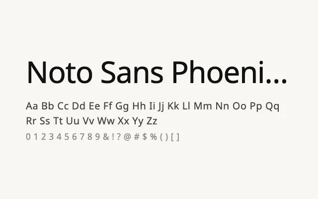 Noto Sans Phoenician specimen from Google Fonts