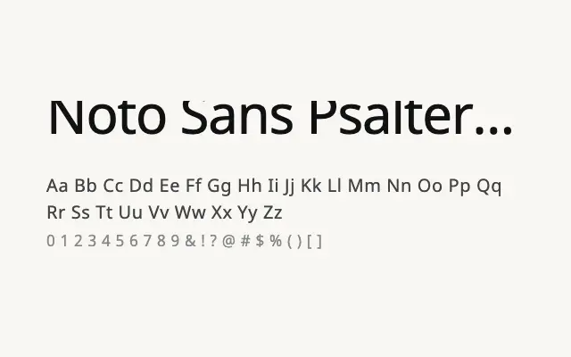 Noto Sans Psalter Pahlavi specimen from Google Fonts