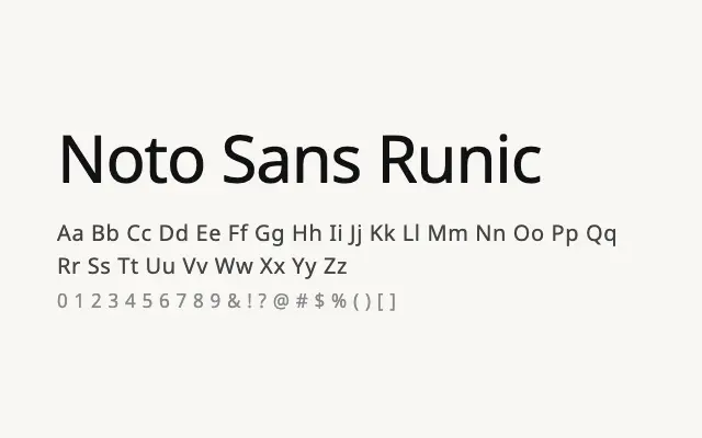 Noto Sans Runic specimen from Google Fonts