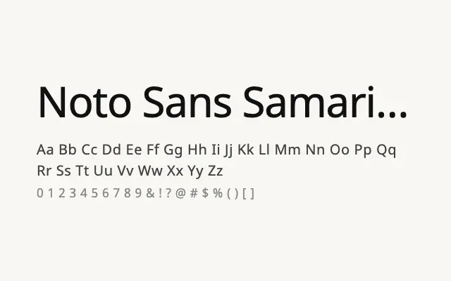 Noto Sans Samaritan specimen from Google Fonts