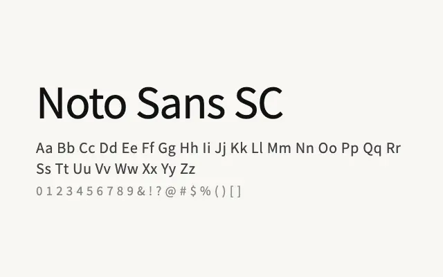Noto Sans SC specimen from Google Fonts