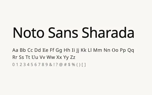 Noto Sans Sharada specimen from Google Fonts