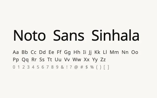 Noto Sans Sinhala specimen from Google Fonts