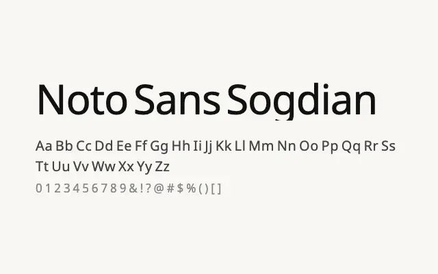Noto Sans Sogdian specimen from Google Fonts