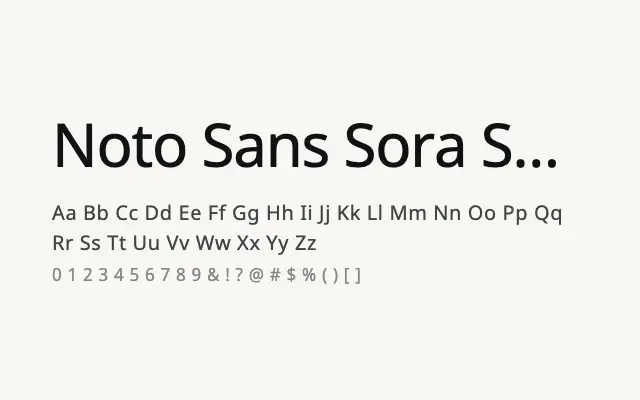 Noto Sans Sora Sompeng specimen from Google Fonts