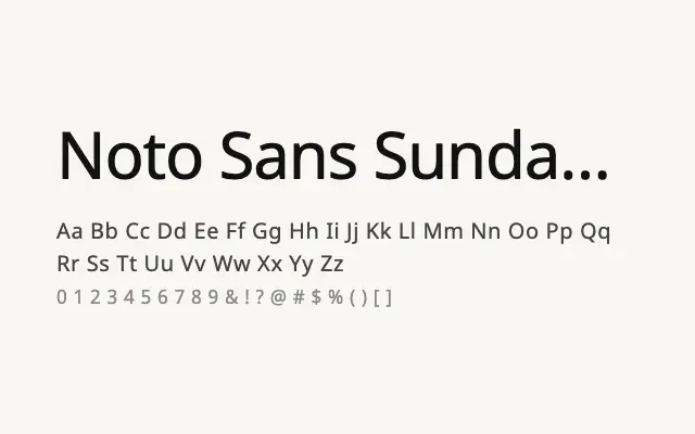 Noto Sans Sundanese specimen from Google Fonts