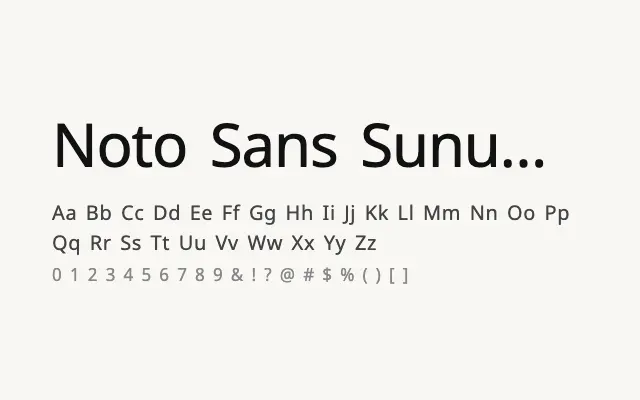 Noto Sans Sunuwar specimen from Google Fonts