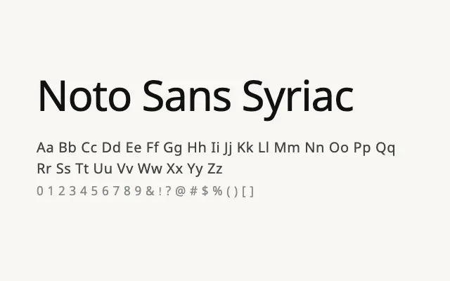 Noto Sans Syriac specimen from Google Fonts