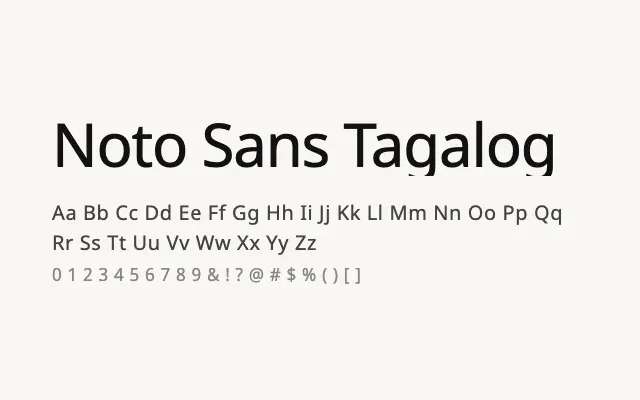 Noto Sans Tagalog specimen from Google Fonts