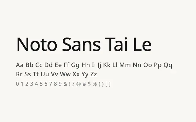 Noto Sans Tai Le specimen from Google Fonts