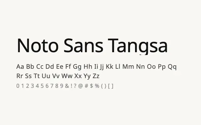 Noto Sans Tangsa specimen from Google Fonts