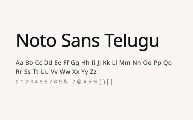 Noto Sans Telugu specimen from Google Fonts