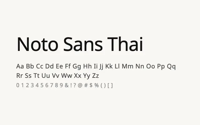 Noto Sans Thai specimen from Google Fonts
