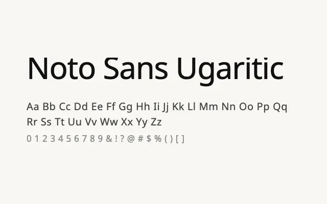 Noto Sans Ugaritic specimen from Google Fonts