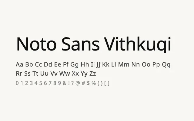 Noto Sans Vithkuqi specimen from Google Fonts