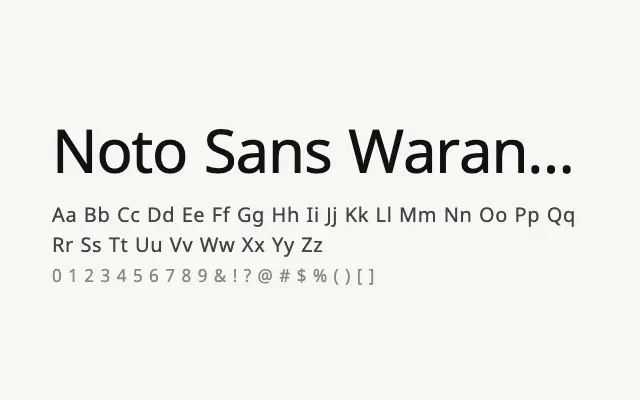 Noto Sans Warang Citi specimen from Google Fonts