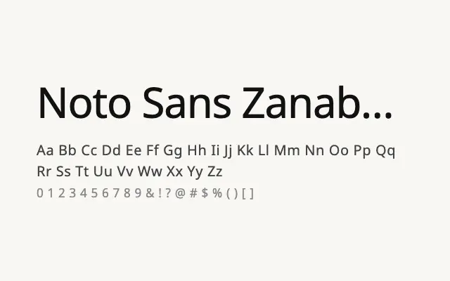 Noto Sans Zanabazar Square specimen from Google Fonts