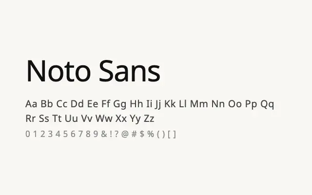 Noto Sans specimen from Google Fonts