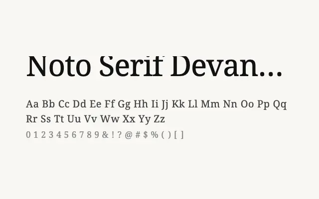 Noto Serif Devanagari specimen from Google Fonts