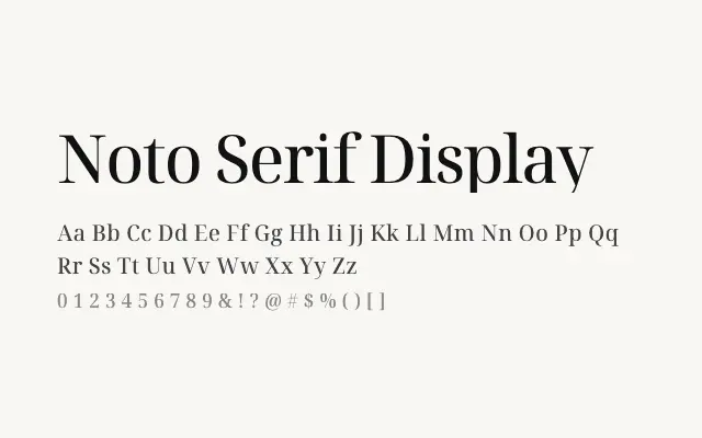 Noto Serif Display specimen from Google Fonts