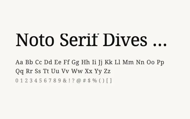 Noto Serif Dives Akuru specimen from Google Fonts