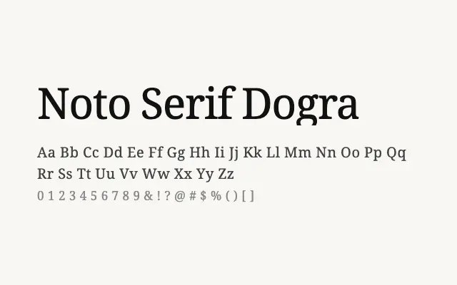 Noto Serif Dogra specimen from Google Fonts