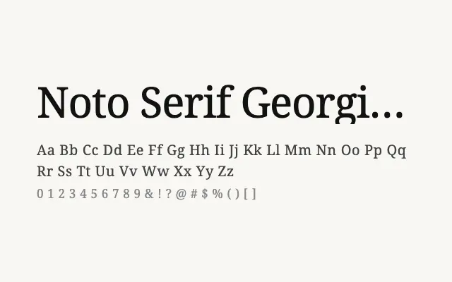 Noto Serif Georgian specimen from Google Fonts