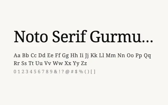 Noto Serif Gurmukhi specimen from Google Fonts
