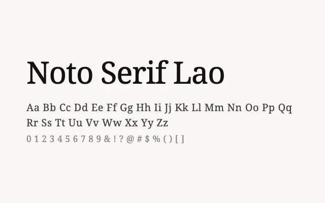 Noto Serif Lao specimen from Google Fonts