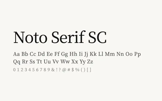 Noto Serif SC specimen from Google Fonts