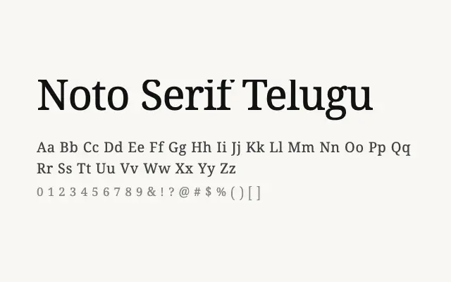 Noto Serif Telugu specimen from Google Fonts