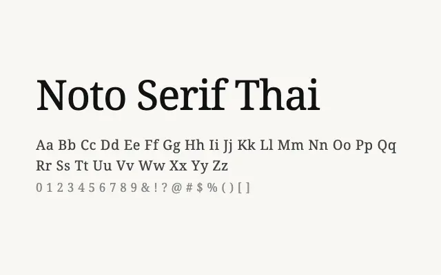 Noto Serif Thai specimen from Google Fonts