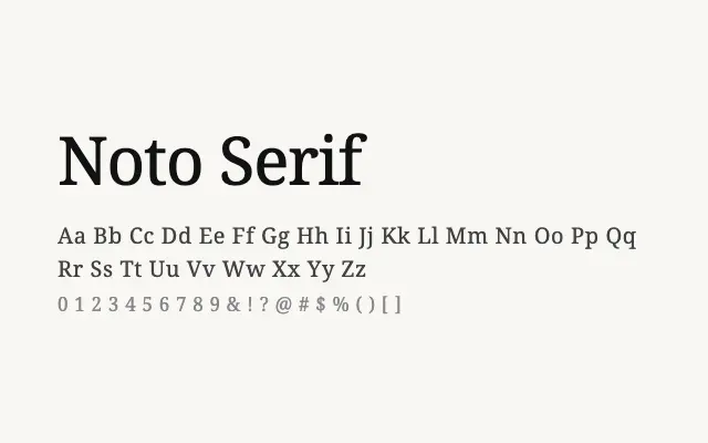 Noto Serif specimen from Google Fonts