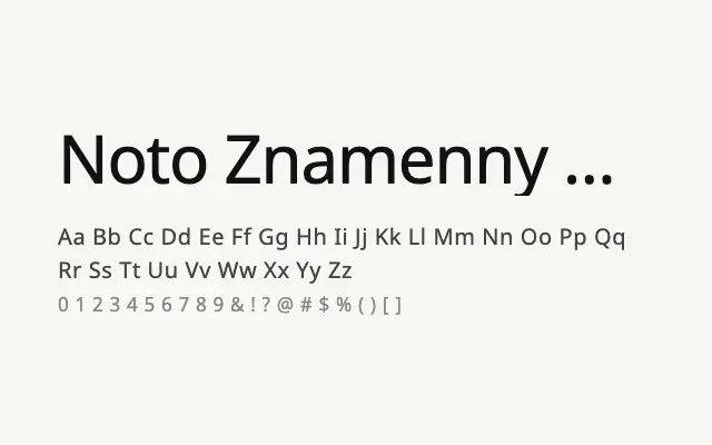 Noto Znamenny Musical Notation specimen from Google Fonts