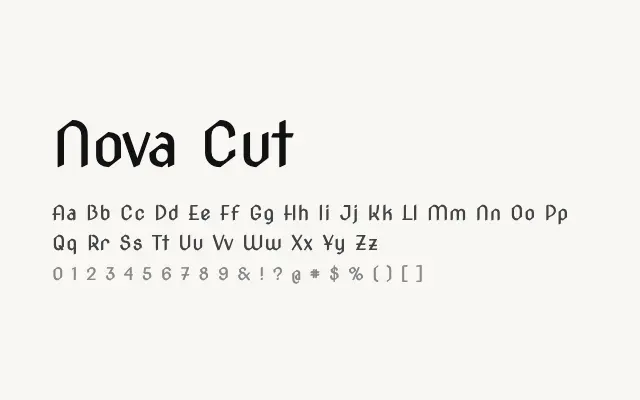 Nova Cut specimen from Google Fonts
