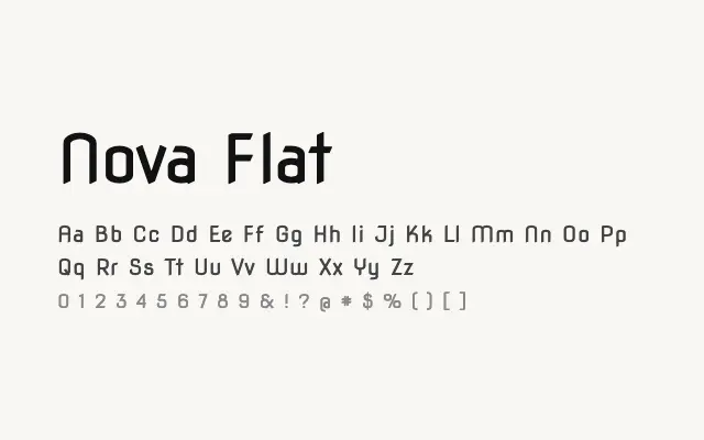 Nova Flat specimen from Google Fonts