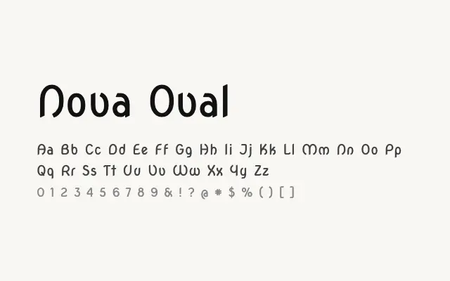 Nova Oval specimen from Google Fonts