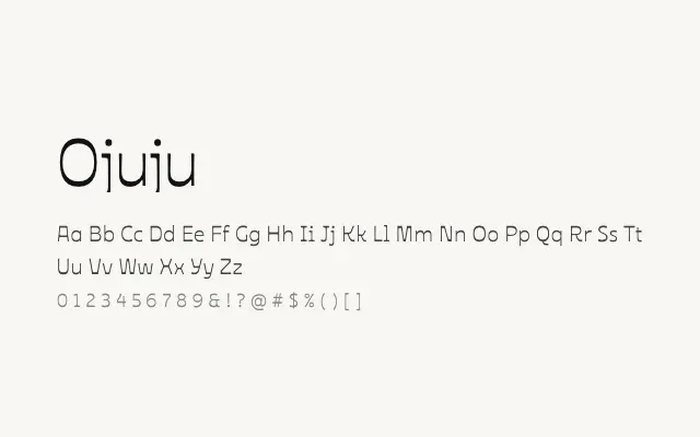 Ojuju specimen from Google Fonts