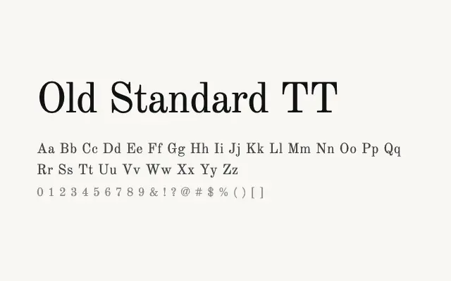 Old Standard TT specimen from Google Fonts
