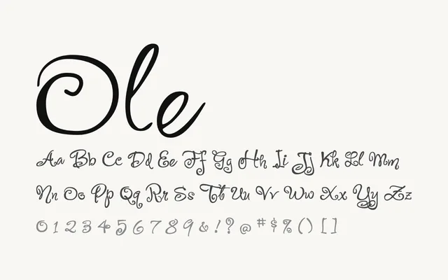 Ole specimen from Google Fonts